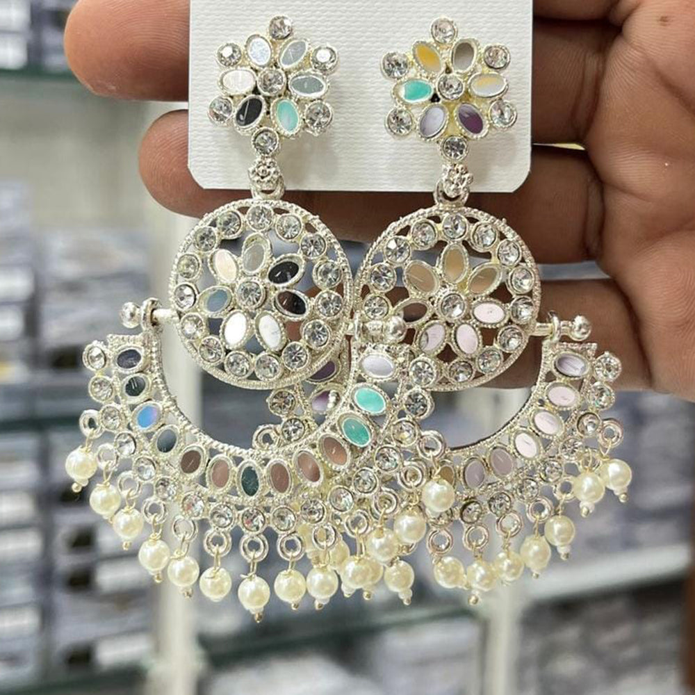 Kavita Art Royal Mirror Stone And Pearl Designer Earrings