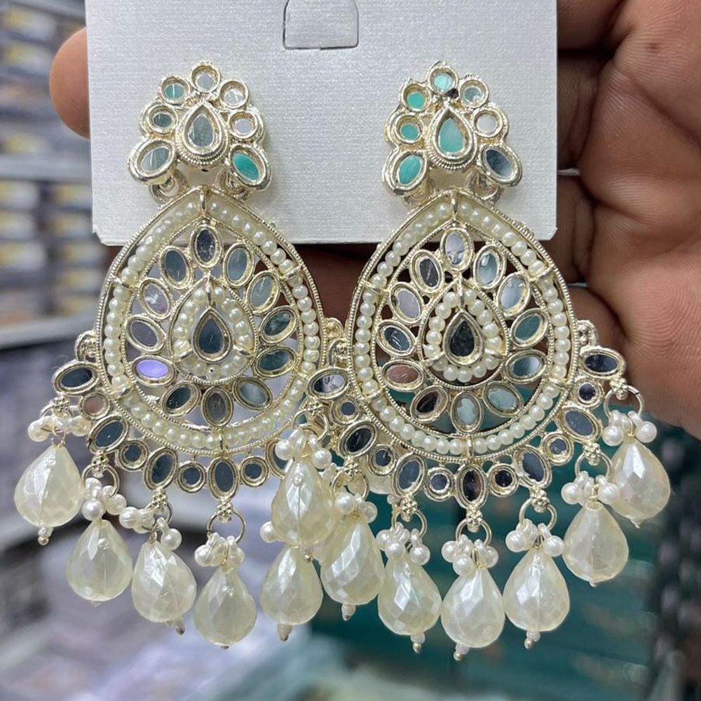 Kavita Art Royal Mirror Stone And Pearl Designer Earrings