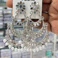 Kavita Art Royal Mirror Stone And Pearl Designer Earrings