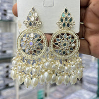 Kavita Art Royal Mirror Stone And Pearl Designer Earrings