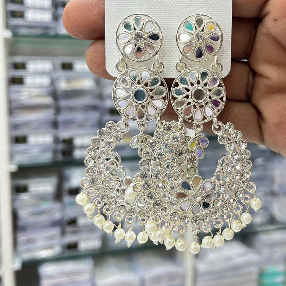 Kavita Art Royal Mirror Stone And Pearl Designer Earrings
