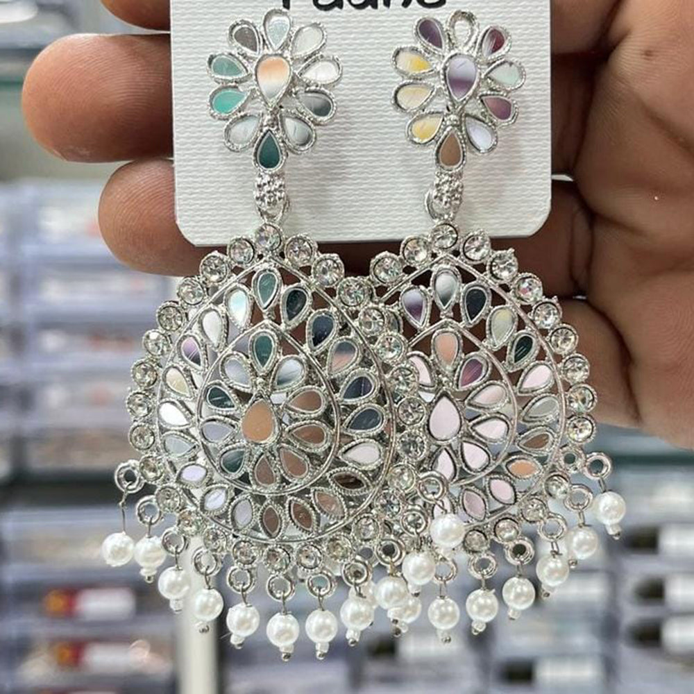 Kavita Art Royal Mirror Stone And Pearl Designer Earrings