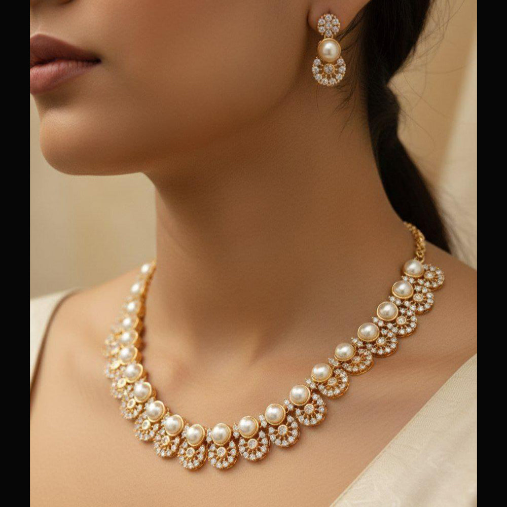 Kavita Art Grand Austrian Stone And Pearl Necklace Set