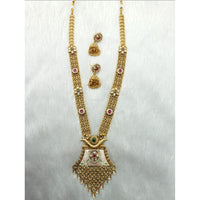 Kavita Art Heritage Pota Stone And Pearl Meenakari Long Necklace Set