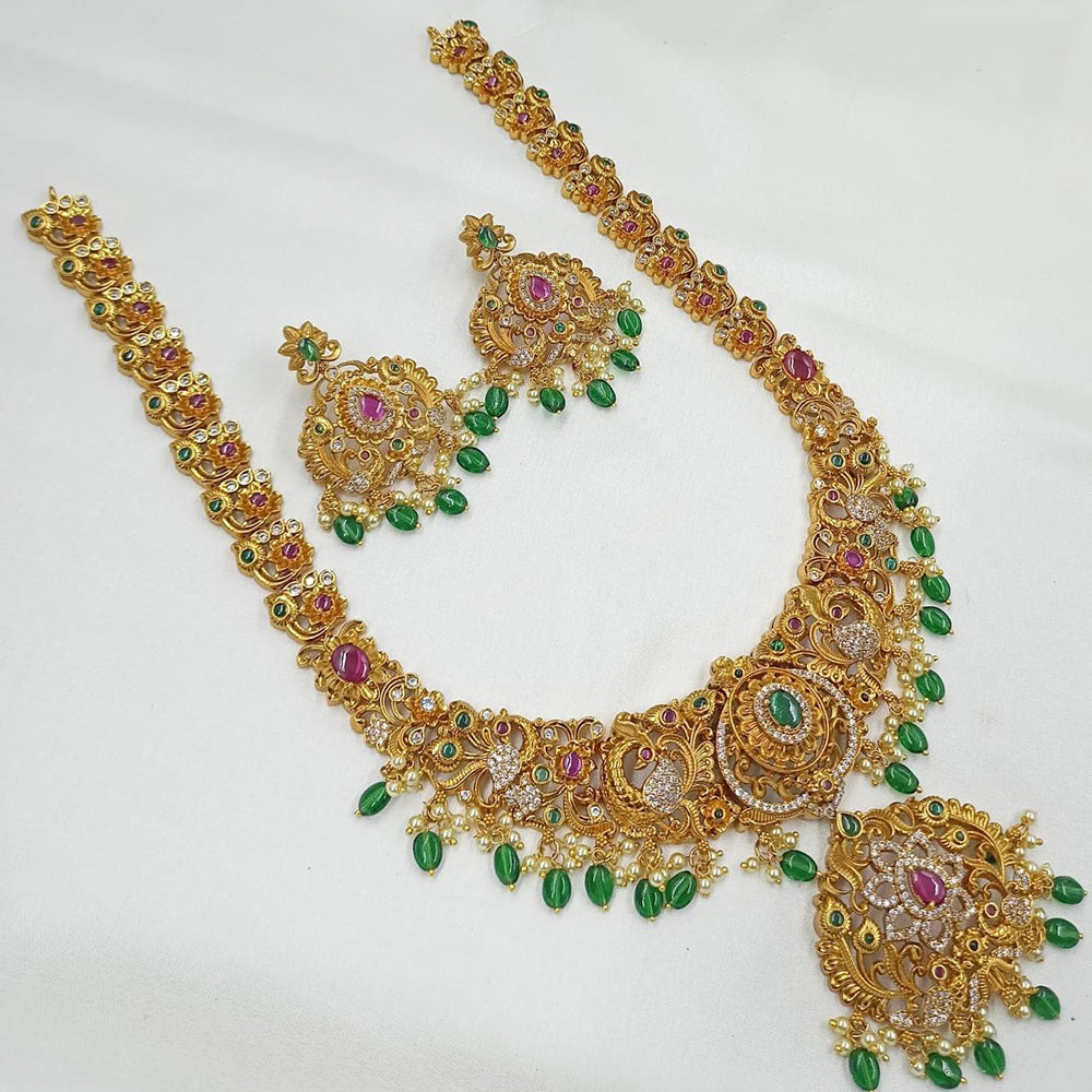 Kavita Art Heritage Pota And Austrian Stone Beads Long Necklace Set