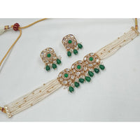 Kavita Art Glam Polki Kundan And Beads Heavy Choker Necklace Set