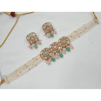 Kavita Art Glam Polki Kundan And Beads Heavy Choker Necklace Set