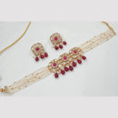 Kavita Art Glam Polki Kundan And Beads Heavy Choker Necklace Set