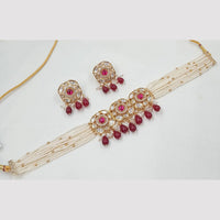 Kavita Art Glam Polki Kundan And Beads Heavy Choker Necklace Set