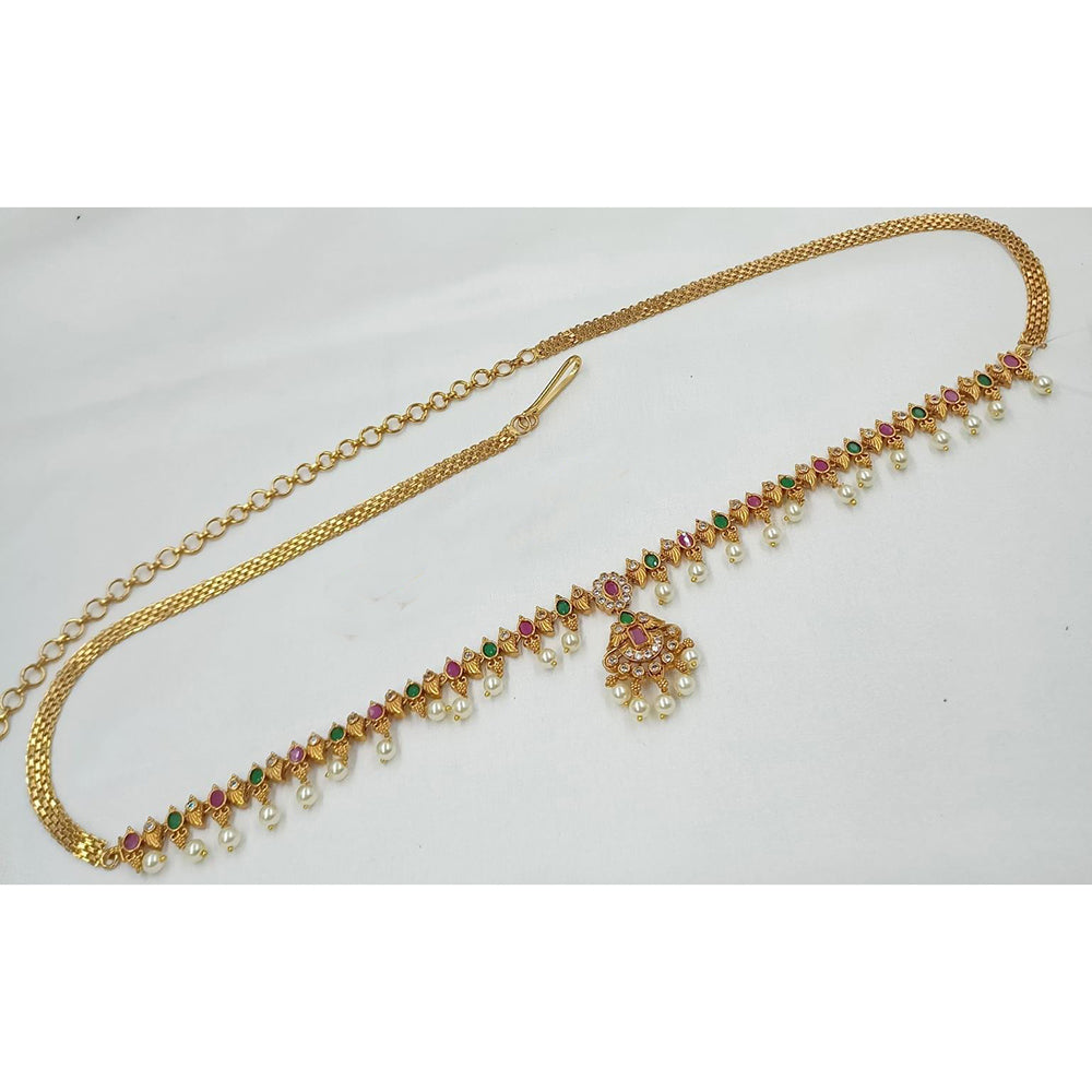 Kavita Art Premium Ethnic Pota Stone And Pearl Kamarbandh