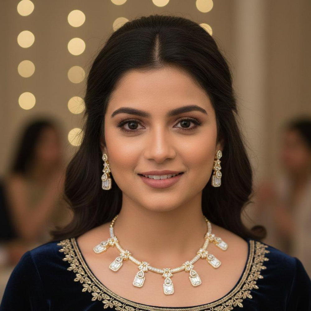 Kavita Art Crystal And Austrian Stone Elegant Party Wear Necklace Set