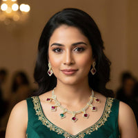 Kavita Art Crystal And Austrian Stone Elegant Party Wear Necklace Set