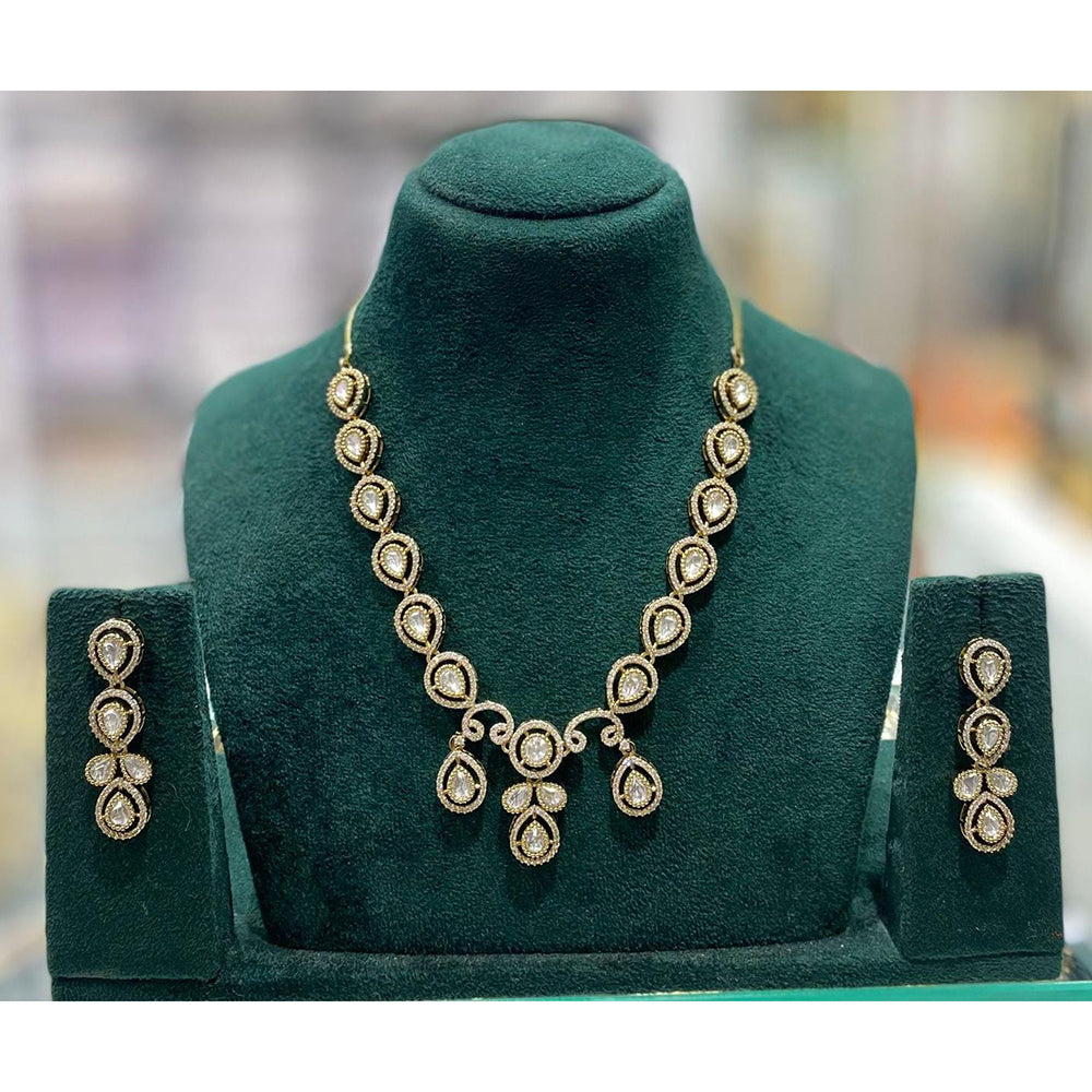 Kavita Art Premium Kundan Polki And Austrian Stone Necklace Set