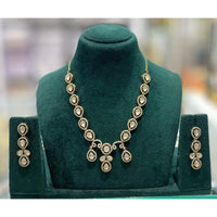 Kavita Art Premium Kundan Polki And Austrian Stone Necklace Set