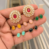Kavita Art Stylish Interchangeable Color Pearl Stud Earrings