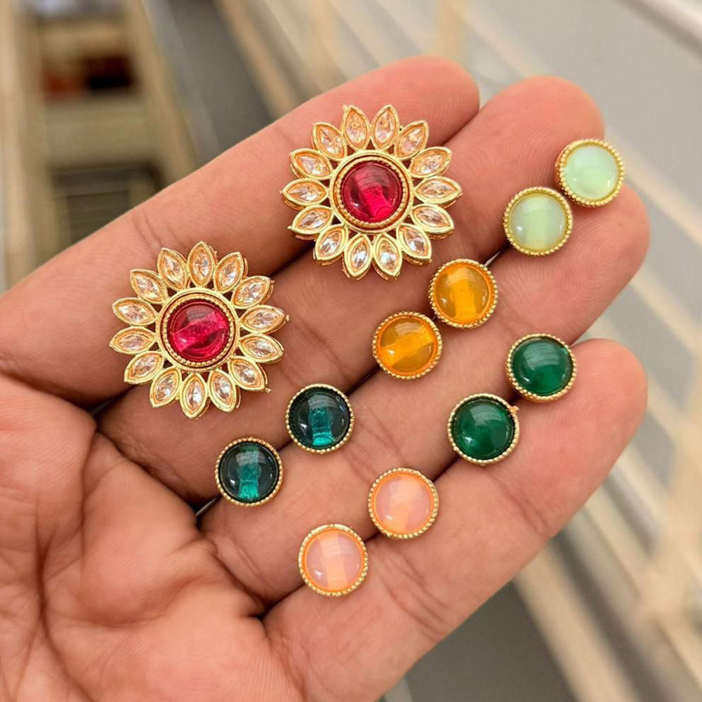 Kavita Art Stylish Interchangeable Color Pearl Stud Earrings