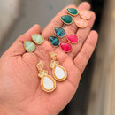 Kavita Art Stylish Interchangeable Colorful Crystal And Pearl Dangler Earrings