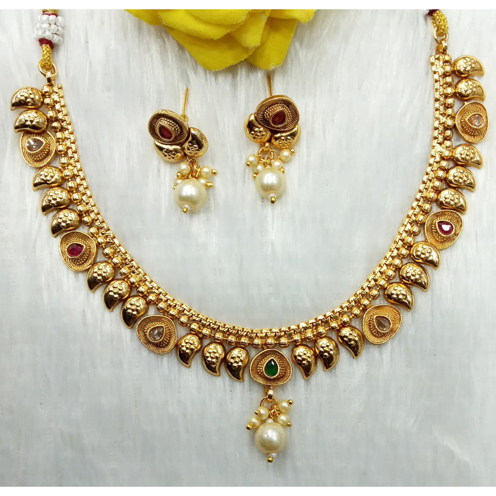 Kavita Art Heritage Pota Stone And Beads Necklace Set