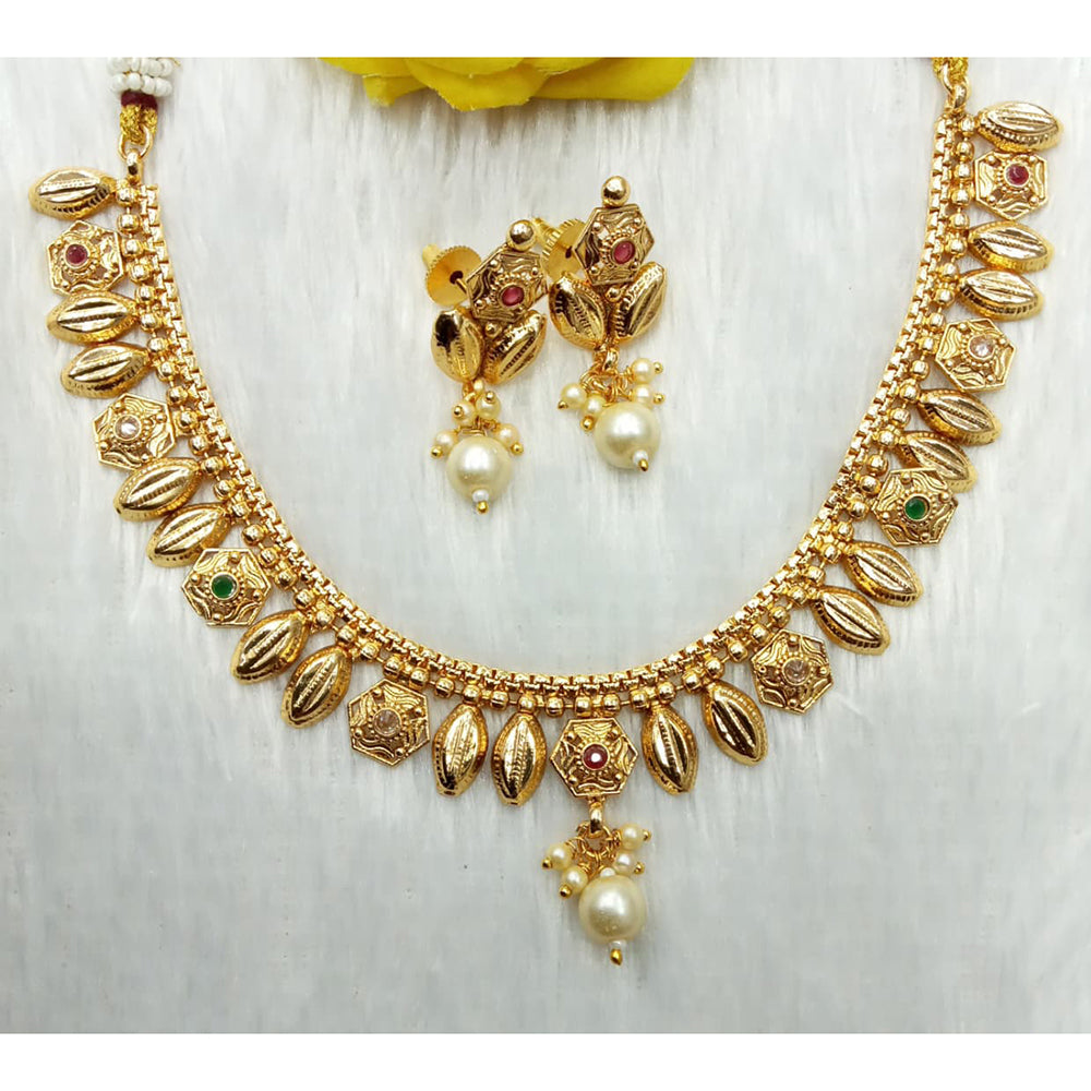 Kavita Art Heritage Pota Stone And Beads Necklace Set