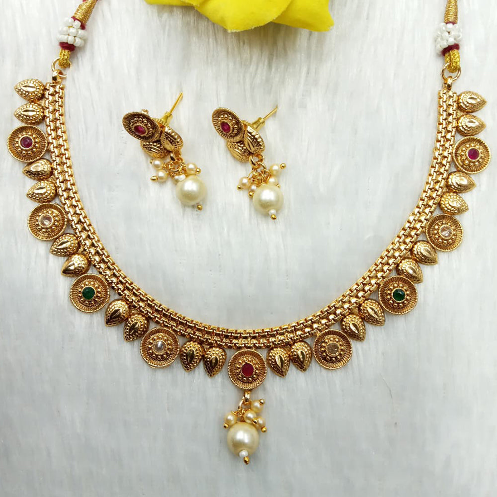Kavita Art Heritage Pota Stone And Beads Necklace Set