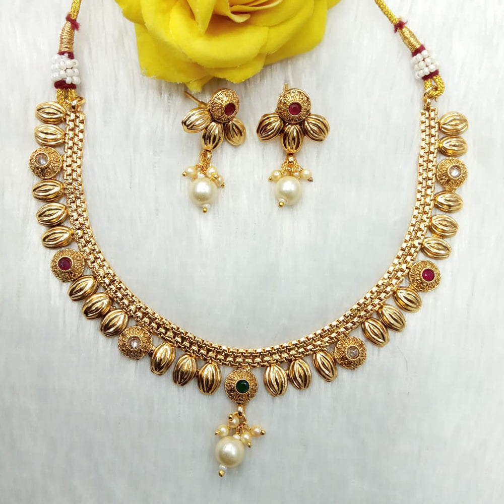 Kavita Art Heritage Pota Stone And Beads Necklace Set