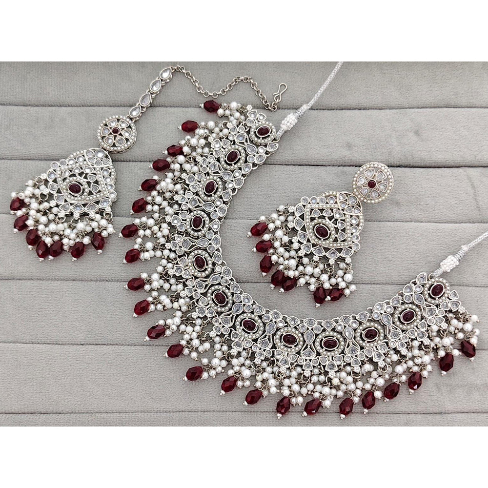 Kavita Art Crystal Stone Pearl And Beads Designer Necklace Set