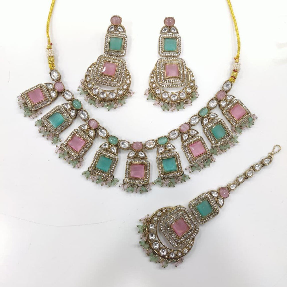 Kavita Art Crystal Stone Pearl And Beads Designer Necklace Set