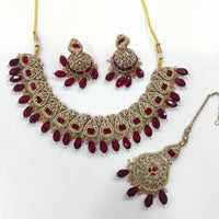 Kavita Art Crystal Stone Pearl And Beads Designer Necklace Set