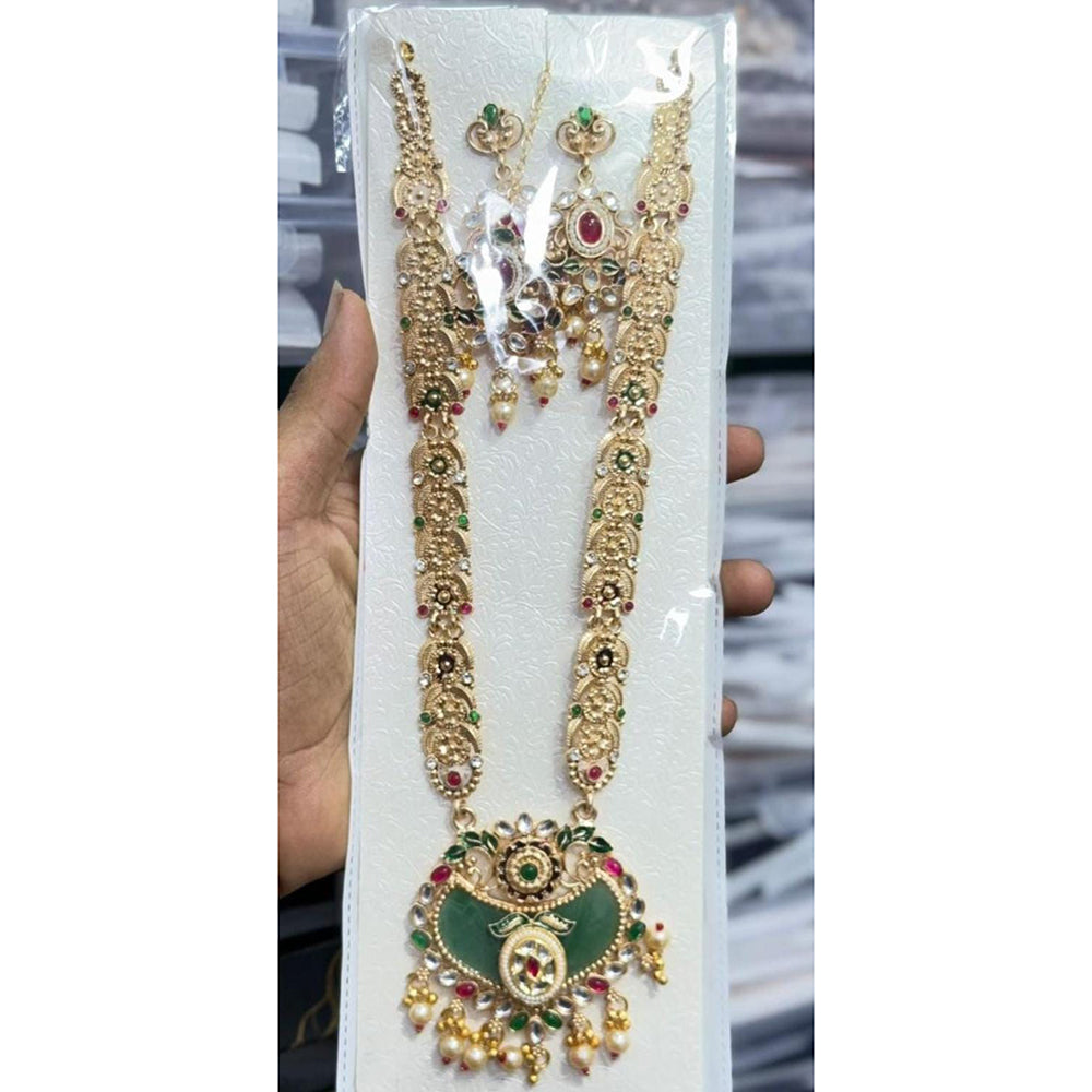 Kavita Art Classic Pota Stone And Beads Long Necklace Set