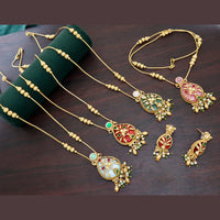 Kavita Art Heritage Pota Stone And Pearl Necklace Set
