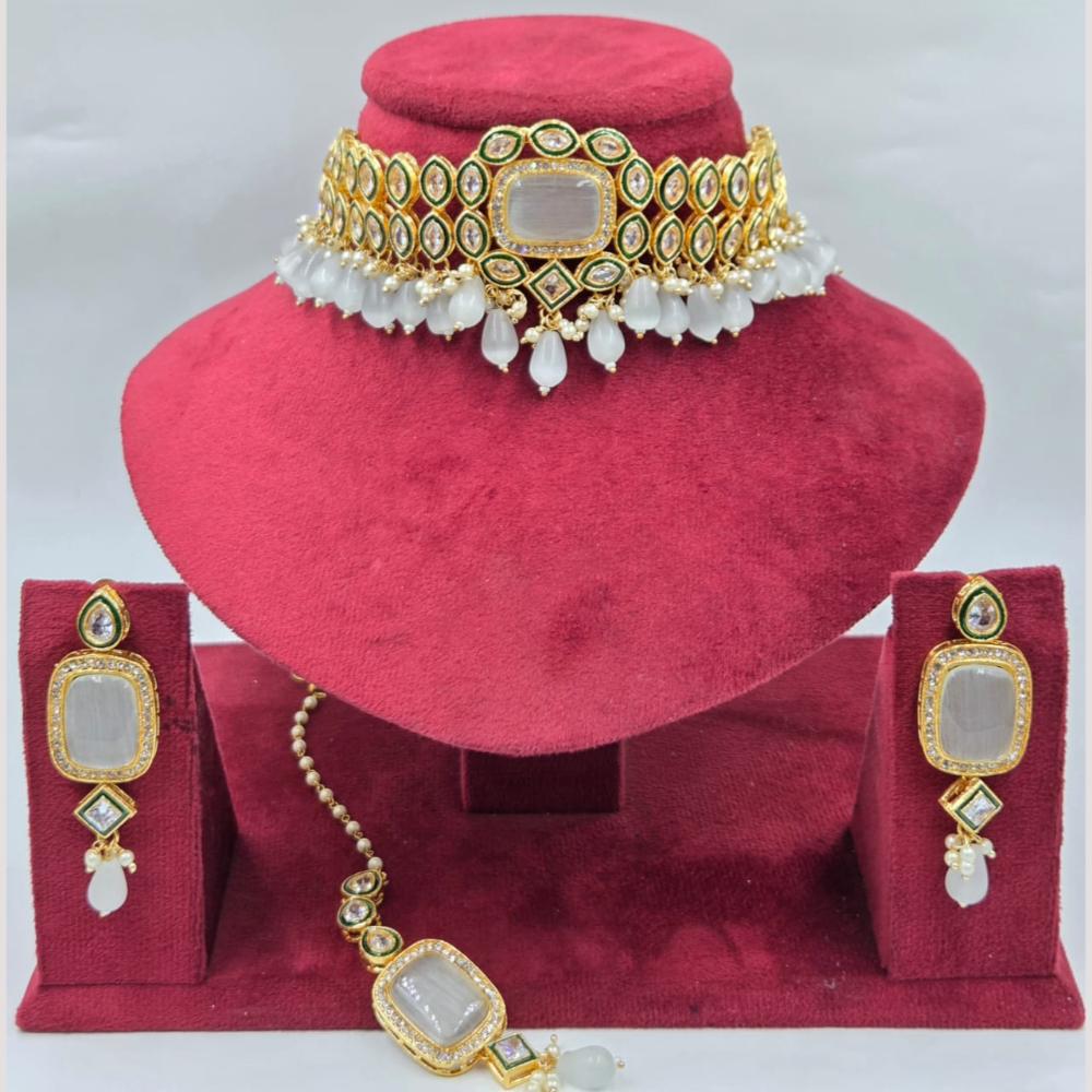 Kavita Art Heritage Crystal Stone Choker Necklace Set