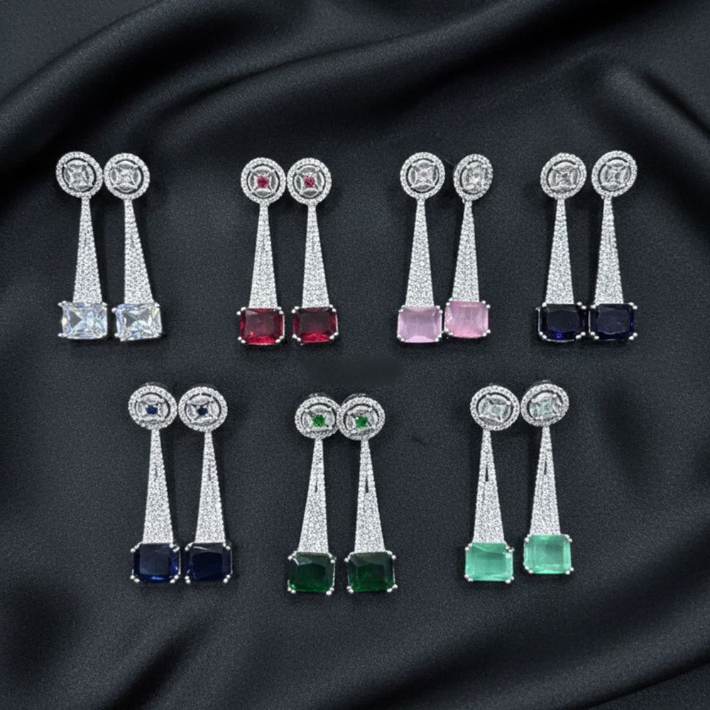 Kavita Art Sparkling American Diamond Fancy Dangler Earrings