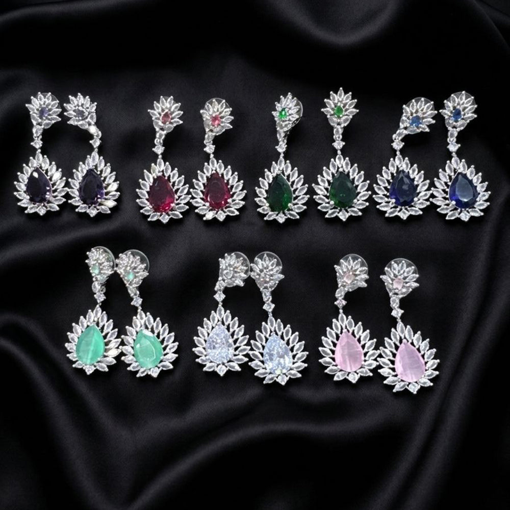 Kavita Art Sparkling American Diamond Fancy Dangler Earrings