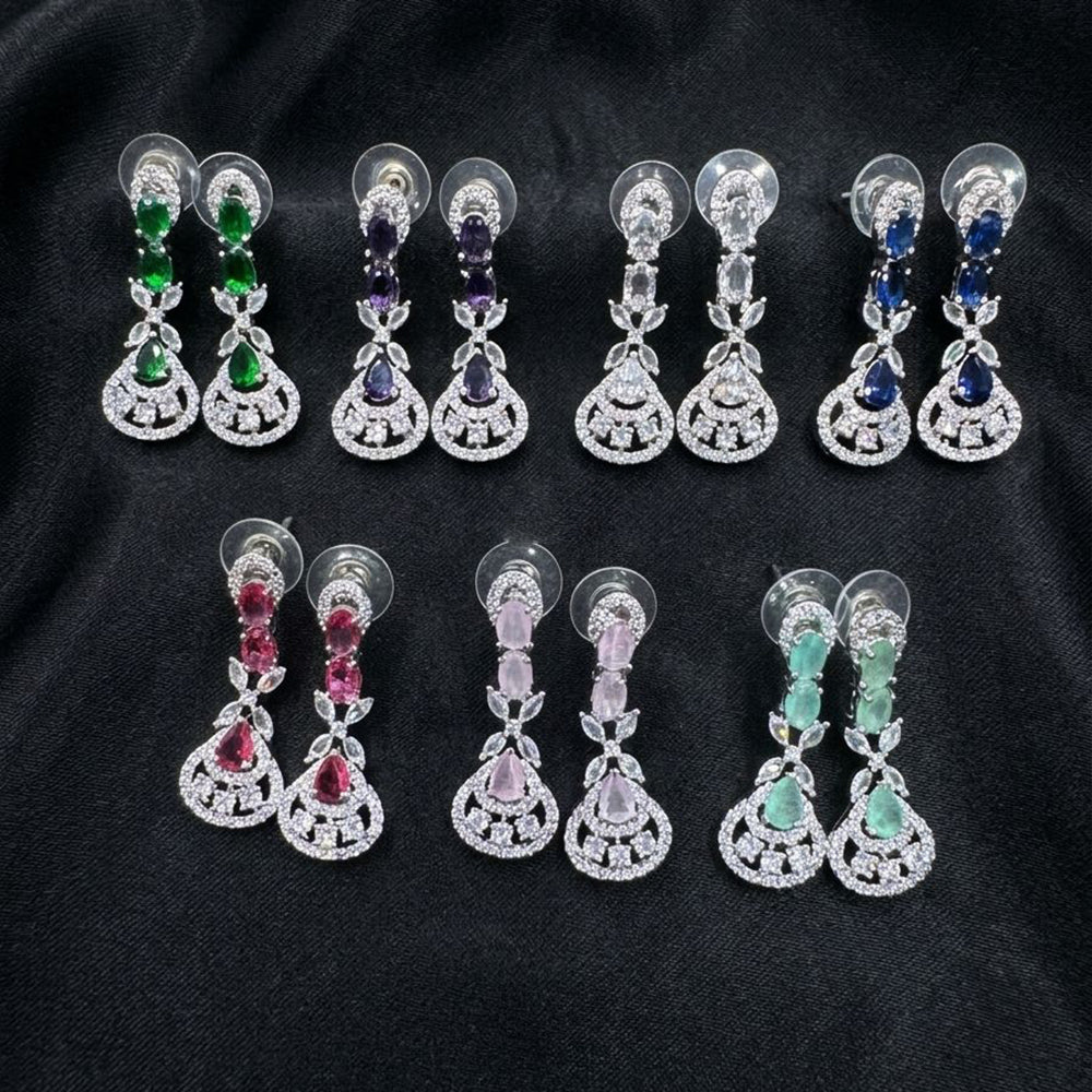 Kavita Art Sparkling American Diamond Fancy Dangler Earrings