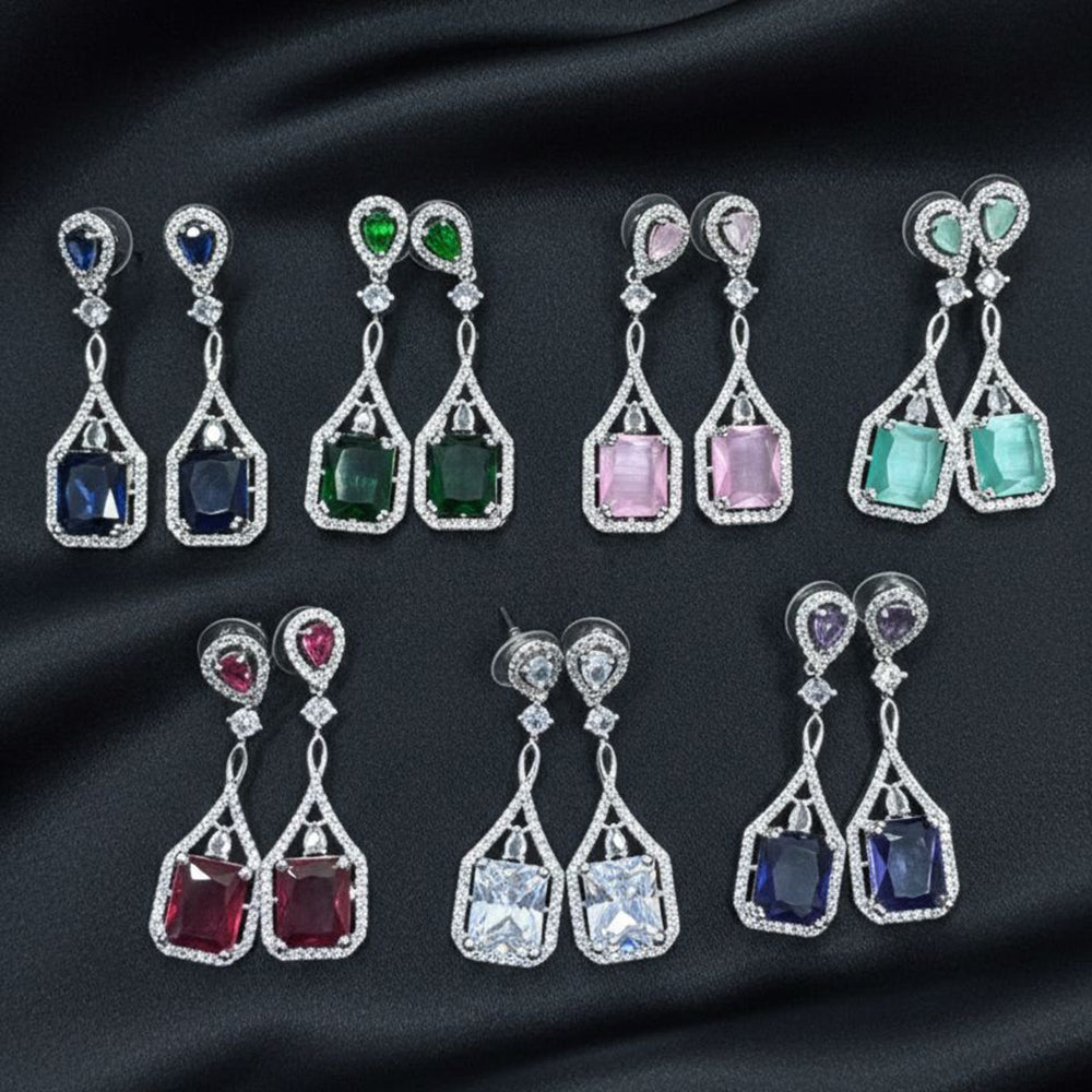 Kavita Art Sparkling American Diamond Fancy Dangler Earrings