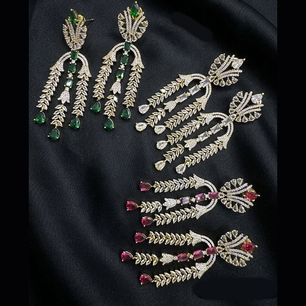 Kavita Art Sparkling American Diamond Fancy Dangler Earrings