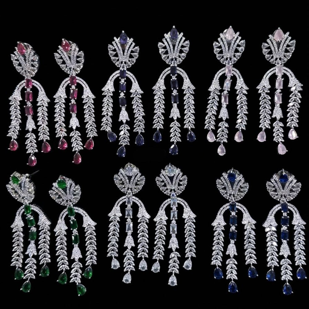 Kavita Art Sparkling American Diamond Fancy Dangler Earrings