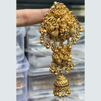 Kavita Art Designer Pota Stone And Temple Pearl Jhumki Earrings