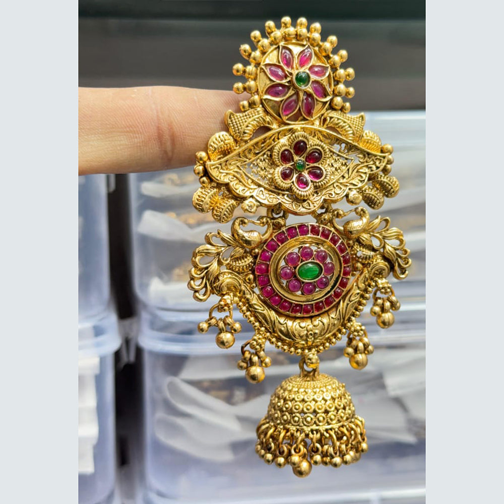 Kavita Art Designer Pota Stone And Pearl Jhumki Earrings