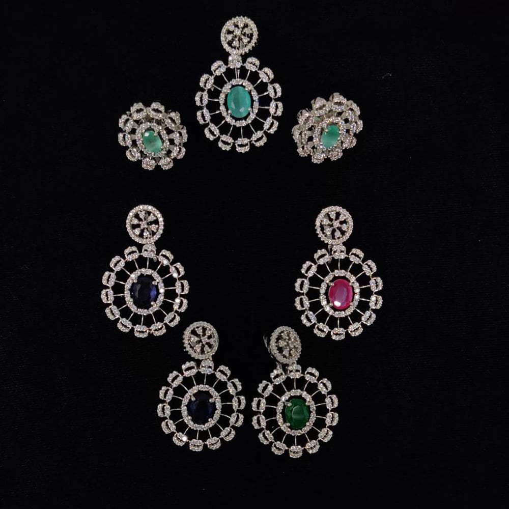 Kavita Art Classic American Daimond Stone Pendant Set