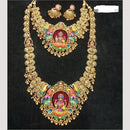 Kavita Art Heritage  Pota Stone And Pearl Temple Long Necklace Set