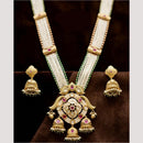 Kavita Art Premium  Pota Stone And Pearl Long Necklace Set