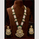 Kavita Art Stylish Pota Stone And Pearl Long Necklace Set