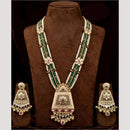 Kavita Art Premium  Pota Stone And Pearl Long Necklace Set