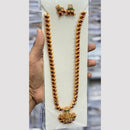 Kavita Art Premium  Pota Stone And Pearl Temple Long Necklace Set
