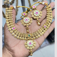 Kavita Art Premium  Pota Stone And Pearl Necklace Set