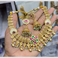 Kavita Art Premium  Pota Stone And Pearl Necklace Set