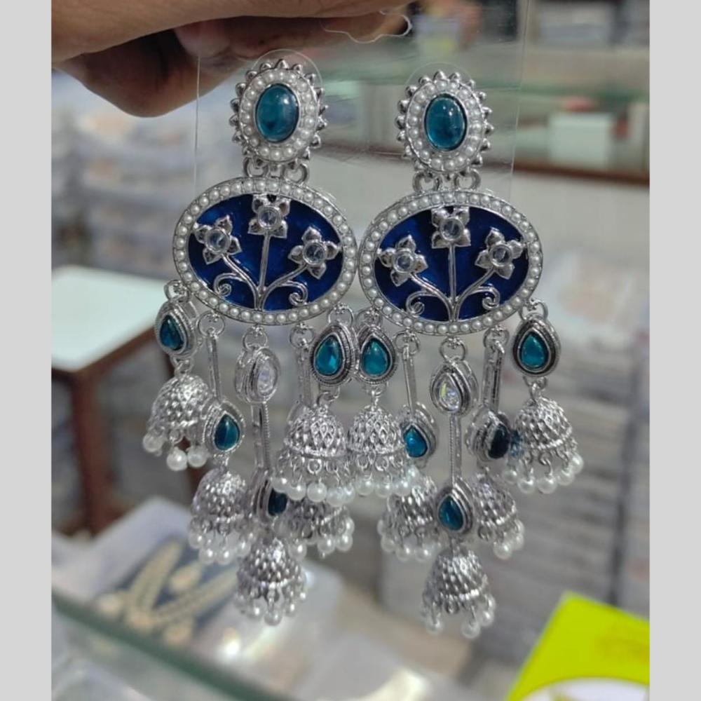 Kavita Art Designer Pota Stone And Pearl Jhumki Earrings