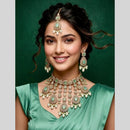 Kavita Art Classic Ethnic Pota Stone Pearl And Beaded Choker Necklace Set