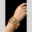 Kavita Art Sparkling Shine Pota Stone And Meenakari Bangles Set